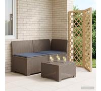vidaXL Tweedelige Tuinbank met Kussens Rattan Look PP Lichtgrijs