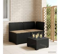 vidaXL Tweedelige Tuinbank met Kussens Rattan Look PP Antraciet