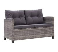 vidaXL Divano da Giardino a 2 Posti con Cuscini Divanetto con Imbottitura Salottino da Esterni Mobili per Patio Grigio 124 cm in Polyrattan
