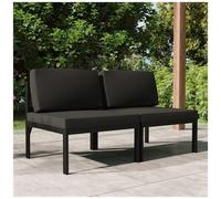 VIDAXL - Divano Da Giardino A 2 Posti Con Cuscini In Alluminio Antracite