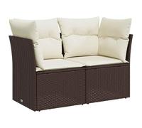 vidaXL Divano da Giardino a 2 Posti con Cuscini in Polyrattan Marrone