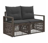 vidaXL Divano da giardino a 2 posti, grigio rattan sintetico, sedie da giardino e terrazza, poltrona rustica, divano resistente alle intemperie, poltrona in vimini, loveseat a due posti
