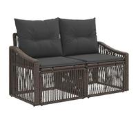 vidaXL Divano da giardino a 2 posti, grigio rattan sintetico, sedie da giardino e terrazza, poltrona rustica, divano resistente alle intemperie, poltrona in vimini, loveseat a due posti