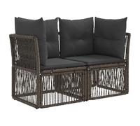 vidaXL Divano da giardino a 2 posti, grigio rattan sintetico, sedie da giardino e terrazza, poltrona rustica, divano resistente alle intemperie, poltrona in vimini, loveseat a due posti