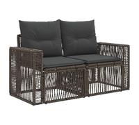 vidaXL Divano da giardino a 2 posti, grigio rattan sintetico, sedie da giardino e terrazza, poltrona rustica, divano resistente alle intemperie, poltrona in vimini, loveseat a due posti
