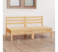 vidaXL Divano da Giardino a 2 Posti in Legno Massello di Pino