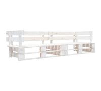 VIDAXL - Divano da Giardino a 2 Posti su Pallet Bianco in Legno