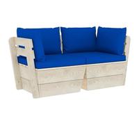 VIDAXL - Divano da Giardino a 2 Posti su Pallet con Cuscini Legno Abete