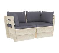 VIDAXL - Divano da Giardino a 2 Posti su Pallet con Cuscini Legno Abete