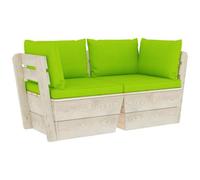 VIDAXL - Divano da Giardino a 2 Posti su Pallet con Cuscini Legno Abete