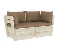 VIDAXL - Divano da Giardino a 2 Posti su Pallet con Cuscini Legno Abete
