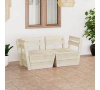 vidaXL Divano da Giardino a 2 Posti su Pallet Legno Abete Impregnato