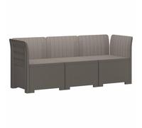 Divano da Giardino a 3 Posti in Aspetto Rattan PP Grigio Chiaro