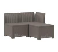 vidaXL Divano da Giardino a 3 Posti in Aspetto Rattan PP Grigio Chiaro