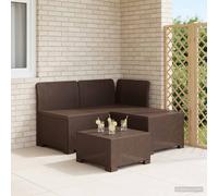 vidaXL Divano da Giardino a 3 Posti in Aspetto Rattan PP Marrone