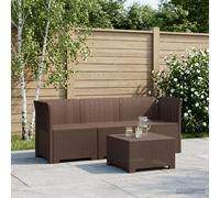 Divano da Giardino a 3 Posti in Aspetto Rattan PP Marrone