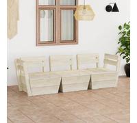 VIDAXL - Divano Da Giardino A 3 Posti Su Pallet Legno Abete Impregnato