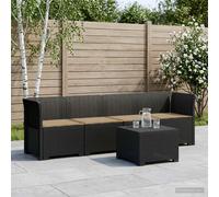 vidaXL 4-Persoons Tuin Sofa met Kussens Rieten Look PP Antraciet