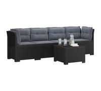 vidaXL 4-Persoons Tuin Sofa met Kussens Rieten Look PP Antraciet