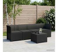 vidaXL 4-Persoons Tuin Sofa met Kussens Rieten Look PP Antraciet