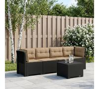 vidaXL 4-Persoons Tuin Sofa met Kussens Rieten Look PP Antraciet