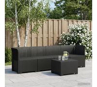 Divano da Giardino a 4 Posti in Stile Rattan PP Antracite