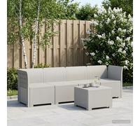 Divano da Giardino a 4 Posti in Stile Rattan PP Bianco
