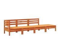 vidaXL Divano da Giardino a 4 Posti Marrone Cera Legno Massello Pino
