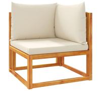 vidaXL Divano da giardino angolare con cuscini in legno di acacia e corda