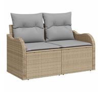 vidaXL Divano da Giardino Beige 121 x 62 x 69cm polyrattan, Divano modulare per Giardino e terrazzo, Leggero, Resistente ai Raggi UV, Perfetto per spazi Moderni all'aperto