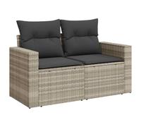vidaXL Divano da Giardino con Cuscini 2 Posti Grigio Chiaro Polyrattan