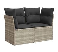 vidaXL Divano da Giardino con Cuscini 2 Posti Grigio Chiaro Polyrattan