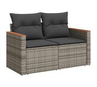 vidaXL Divano da Giardino con Cuscini 2 Posti Grigio in Polyrattan