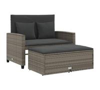 vidaXL Divano da Giardino con Cuscini 2 Posti Grigio in Polyrattan