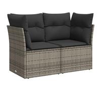 vidaXL Divano da Giardino con Cuscini 2 Posti Grigio in Polyrattan