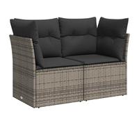 vidaXL Divano da Giardino con Cuscini 2 Posti Grigio in Polyrattan