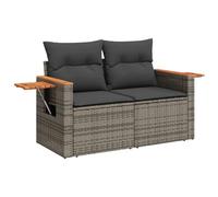 vidaXL Divano da Giardino con Cuscini 2 Posti Grigio in Polyrattan