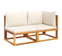 vidaXL Divano da giardino con cuscini 2 posti in legno di acacia e rattan