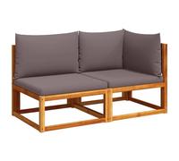 vidaXL Divano da Giardino con Cuscini 2 posti in Legno di Acacia e Rattan