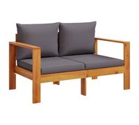 vidaXL Divano da Giardino con Cuscini 2 Posti Legno Massello di Acacia