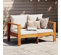 vidaXL Divano da Giardino con Cuscini 2 Posti Legno Massello di Acacia, divano da giardino con cuscini, seduta da giardino, divano da giardino 2 posti