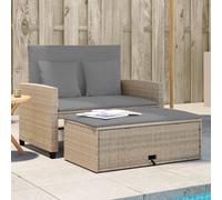 VIDAXL - Divano Da Giardino Con Cuscini A 2 Posti Beige In Polyrattan - SPEDIZIONE GRATUITA