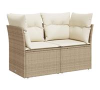 vidaXL Divano da Giardino con Cuscini a 2 Posti Beige in Polyrattan