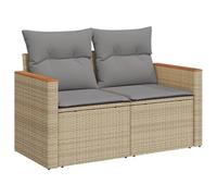 vidaXL Divano da Giardino con Cuscini a 2 Posti Beige in Polyrattan