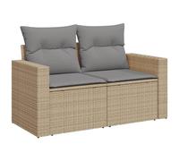 vidaXL Divano da Giardino con Cuscini a 2 Posti Beige in Polyrattan
