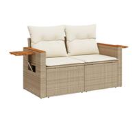 vidaXL Divano da Giardino con Cuscini a 2 Posti Beige in Polyrattan