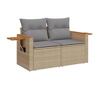 vidaXL Divano da Giardino con Cuscini a 2 Posti Beige in Polyrattan