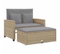 vidaXL Divano da Giardino con Cuscini a 2 Posti Beige in Polyrattan