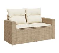 vidaXL Divano da Giardino con Cuscini a 2 Posti Beige in Polyrattan