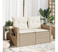 vidaXL Divano da giardino 2 posti in polyrattan con cuscini beige